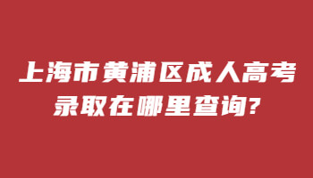上海市黄浦区成考录取在哪里查询?