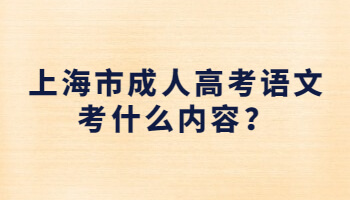 上海市成考语文考什么内容?