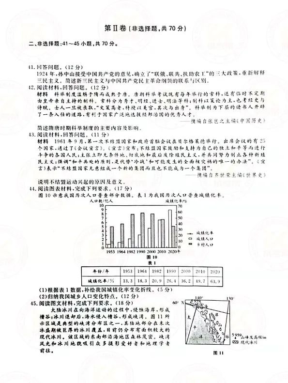 2021年上海成人高考高起点历史地理（文综）考试真题及答案解析5