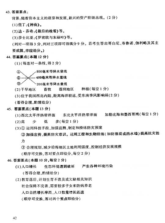 2006年成人高考高起点地理历史试题及答案(图11)