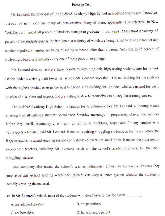 2009年成人高考专升本英语试题及答案(图6)